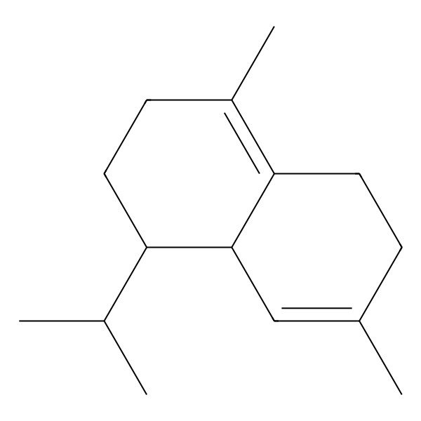 2D Structure of Naphthalene, 1,2,3,5,6,8a-hexahydro-4,7-dimethyl-1-(1-methylethyl)-, (1S-cis)-