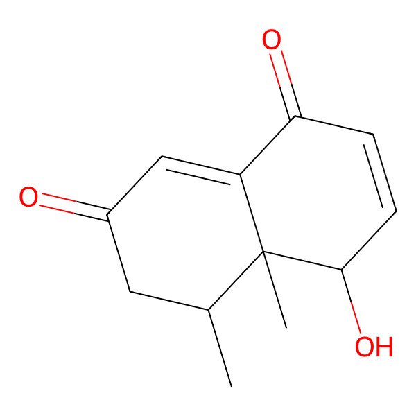 2D Structure of (4R,4aS,5R)-4-hydroxy-4a,5-dimethyl-5,6-dihydro-4H-naphthalene-1,7-dione 2D Structure of (4R,4aS,5R)-4-hydroxy-4a,5-dimethyl-5,6-dihydro-4H-naphthalene-1,7-dione
