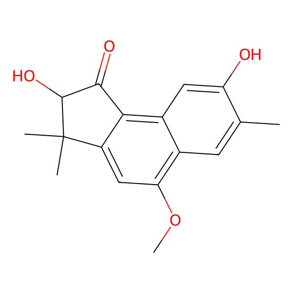 2D Structure of 2,8-dihydroxy-5-methoxy-3,3,7-trimethyl-2H-cyclopenta[a]naphthalen-1-one