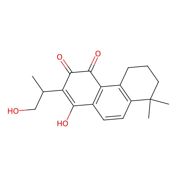 2D Structure of 1-hydroxy-2-((2R)-1-hydroxypropan-2-yl)-8,8-dimethyl-6,7-dihydro-5H-phenanthrene-3,4-dione