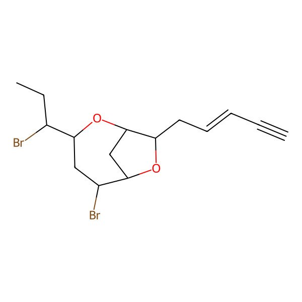2D Structure of (1S,3R,5S,6S,8S)-5-bromo-3-[(1S)-1-bromopropyl]-8-[(Z)-pent-2-en-4-ynyl]-2,7-dioxabicyclo[4.2.1]nonane