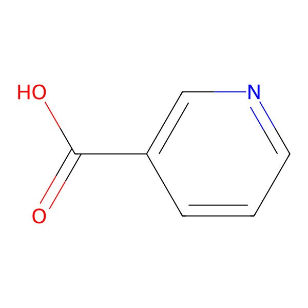 2D Structure of Nicotinic acid,[carboxyl-14C]