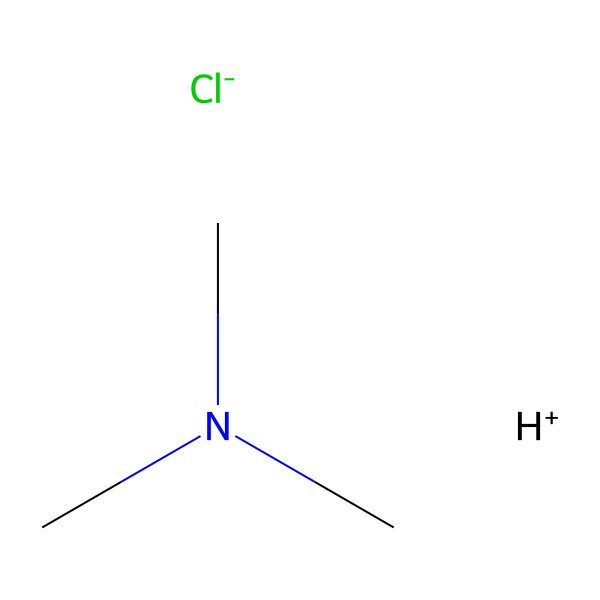 2D Structure of N,N-dimethylmethanamine;hydron;chloride