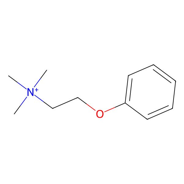 2D Structure of N,N,N-trimethyl-2-phenoxyethanaminium