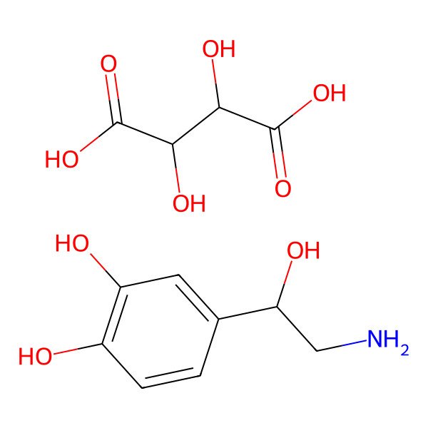 2D Structure of (-)-Norepinephrine (+)-bitartrate