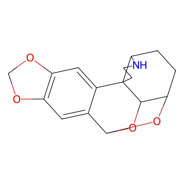 2D Structure of (11S,15R,18R,19S)-5,7,20,21-tetraoxa-14-azahexacyclo[16.2.1.02,10.04,8.011,15.011,19]henicosa-2,4(8),9-triene