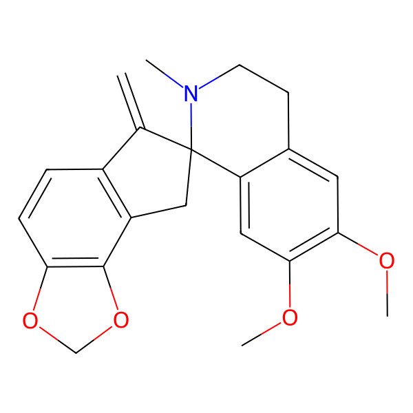 2D Structure of (1S)-6,7-dimethoxy-2-methyl-6'-methylidenespiro[3,4-dihydroisoquinoline-1,7'-8H-cyclopenta[g][1,3]benzodioxole]