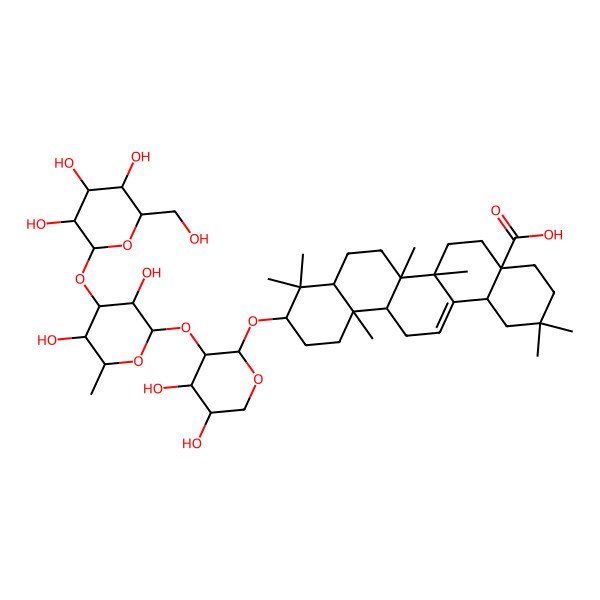 2D Structure of Oleanolic acid 3-O-beta-D-glucosyl-(1->3)-alpha-L-rhamnosyl(1->2)-alpha-L-arabinoside