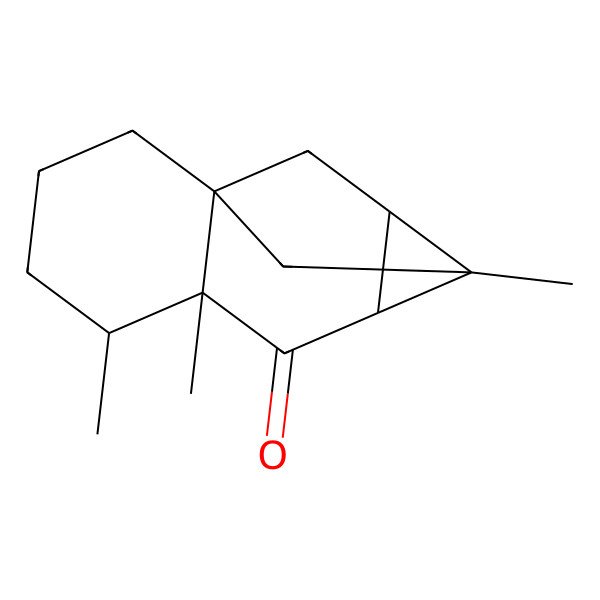 2D Structure of (1R,5R,6S,8S,9R,10R)-5,6,9-trimethyltetracyclo[7.2.1.01,6.08,10]dodecan-7-one