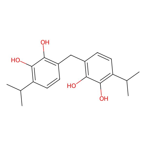 2D Structure of 3-[(2,3-Dihydroxy-4-propan-2-ylphenyl)methyl]-6-propan-2-ylbenzene-1,2-diol