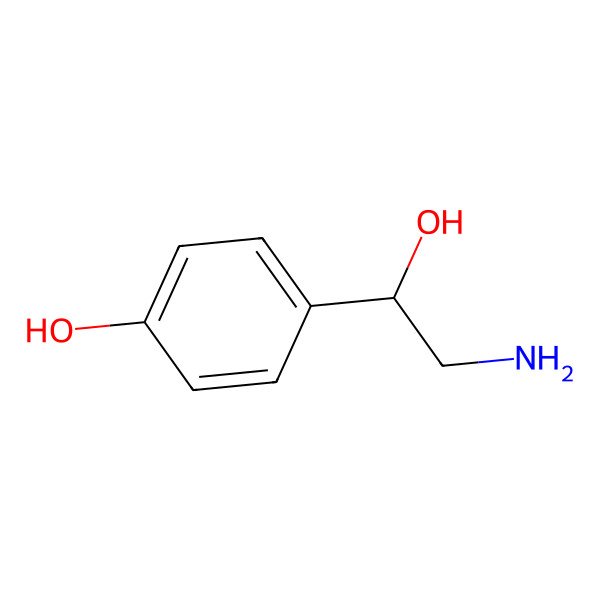 2D Structure of 4-[(1R)-2-amino-1-hydroxyethyl]phenol