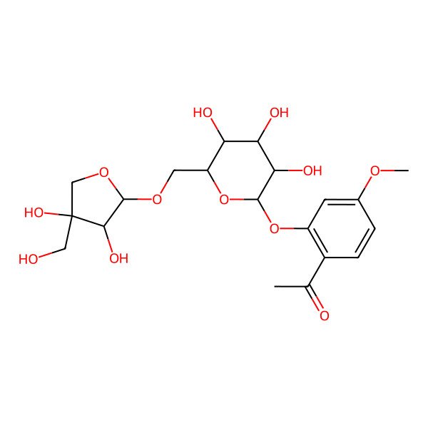 2D Structure of Paeonol-(apio-beta-furanosyl(1-6)glucopyranoside) 2D Structure of Paeonol-(apio-beta-furanosyl(1-6)glucopyranoside)