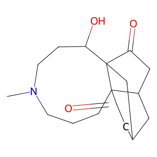 2D Structure of (1S,2S,9S,12R,14S)-2-hydroxy-5-methyl-5-azatetracyclo[10.4.1.01,9.09,14]heptadecane-10,16-dione