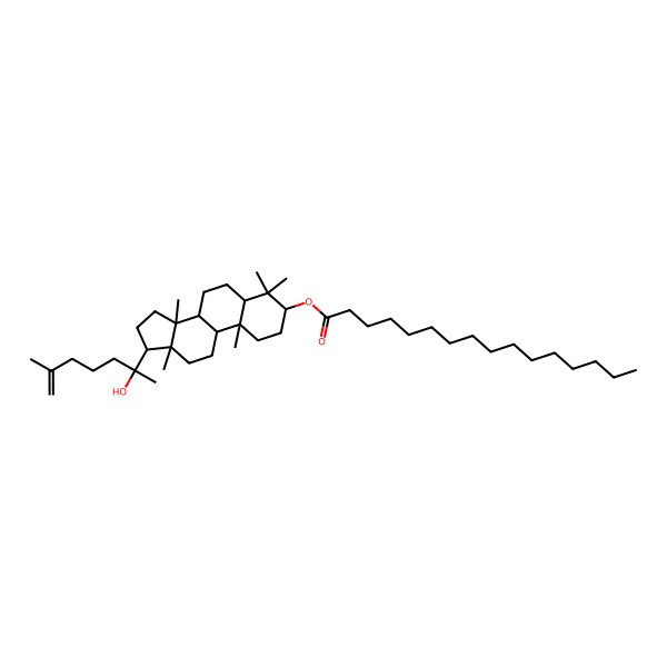 2D Structure of [(3S,5R,8R,9S,10R,13R,14S,17S)-17-[(2R)-2-hydroxy-6-methylhept-6-en-2-yl]-4,4,10,13,14-pentamethyl-2,3,5,6,7,8,9,11,12,15,16,17-dodecahydro-1H-cyclopenta[a]phenanthren-3-yl] hexadecanoate