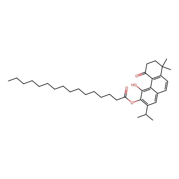 2D Structure of (4-Hydroxy-8,8-dimethyl-5-oxo-2-propan-2-yl-6,7-dihydrophenanthren-3-yl) hexadecanoate