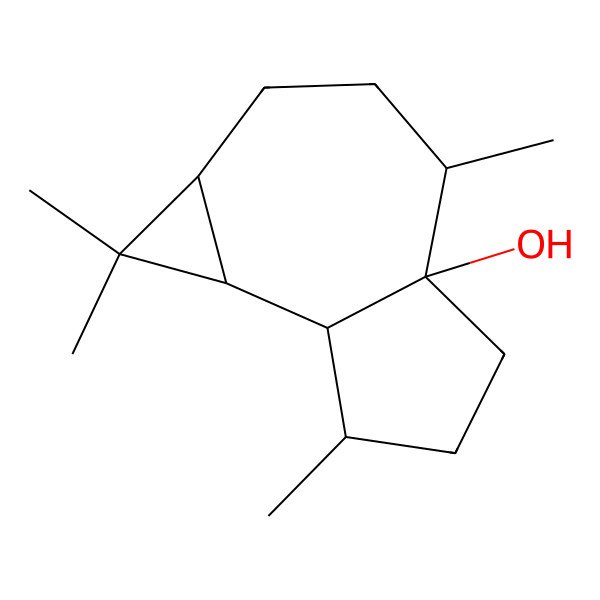 2D Structure of (1aR,4S,4aS,7R,7aS,7bR)-1,1,4,7-tetramethyl-2,3,4,5,6,7,7a,7b-octahydro-1aH-cyclopropa[h]azulen-4a-ol