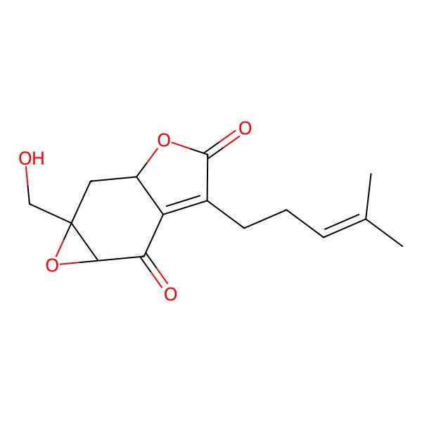 2D Structure of (1aS,2aS,6aR)-1a-(hydroxymethyl)-5-(4-methylpent-3-enyl)-2a,6a-dihydro-2H-oxireno[2,3-f][1]benzofuran-4,6-dione