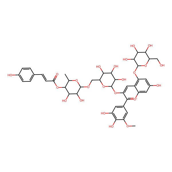 2D Structure of Petunidin 3-(p-coumaroylrutinoside) 5-glucoside