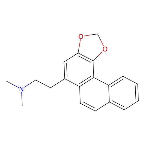2D Structure of Phenanthro(3,4-d)-1,3-dioxole-5-ethanamine, N,N-dimethyl-