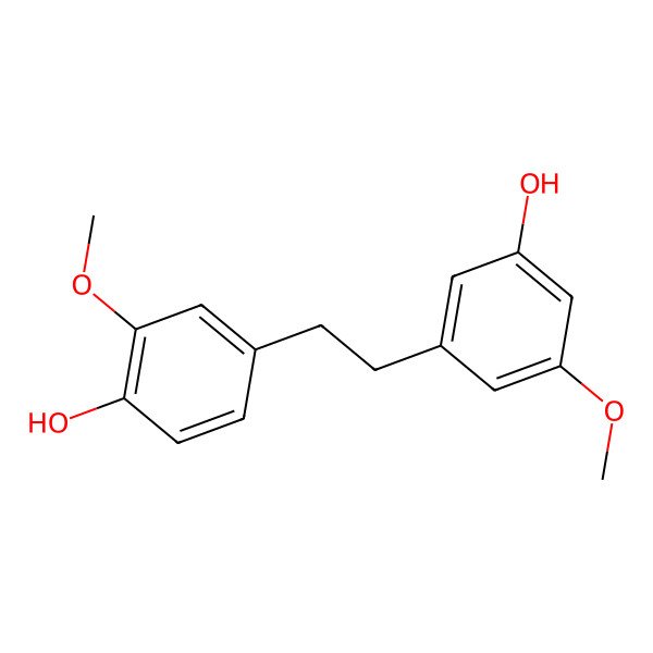 2D Structure of Phenol, 4-[2-(3-hydroxy-5-methoxyphenyl)ethyl]-2-methoxy-