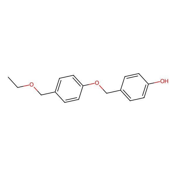 2D Structure of Phenol, 4-[[4-(ethoxymethyl)phenoxy]methyl]-