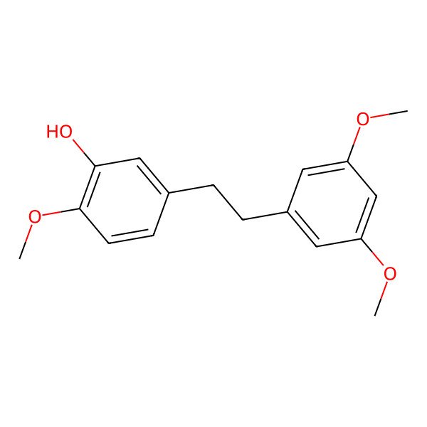 2D Structure of Phenol, 5-(2-(3,5-dimethoxyphenyl)ethyl)-2-methoxy- 2D Structure of Phenol, 5-(2-(3,5-dimethoxyphenyl)ethyl)-2-methoxy-