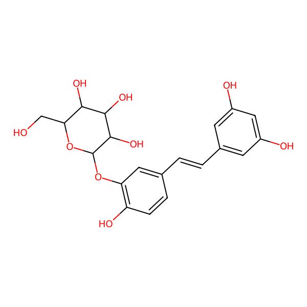 2D Structure of Piceatannol 3'-O-glucoside 2D Structure of Piceatannol 3'-O-glucoside