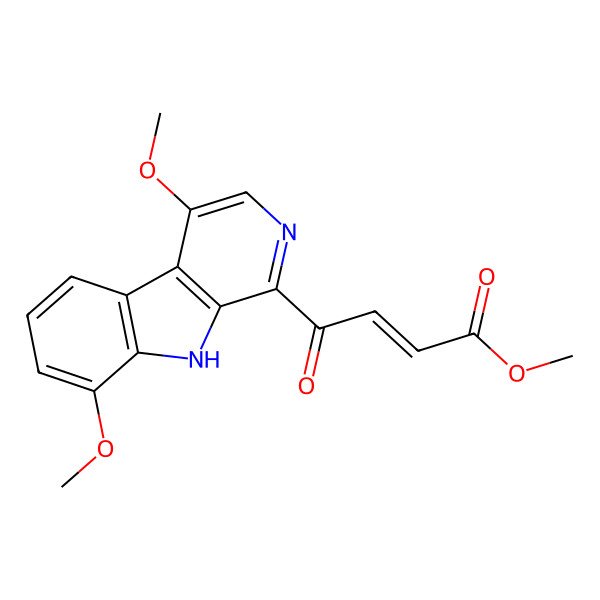 2D Structure of methyl (E)-4-(4,8-dimethoxy-9H-pyrido[3,4-b]indol-1-yl)-4-oxobut-2-enoate