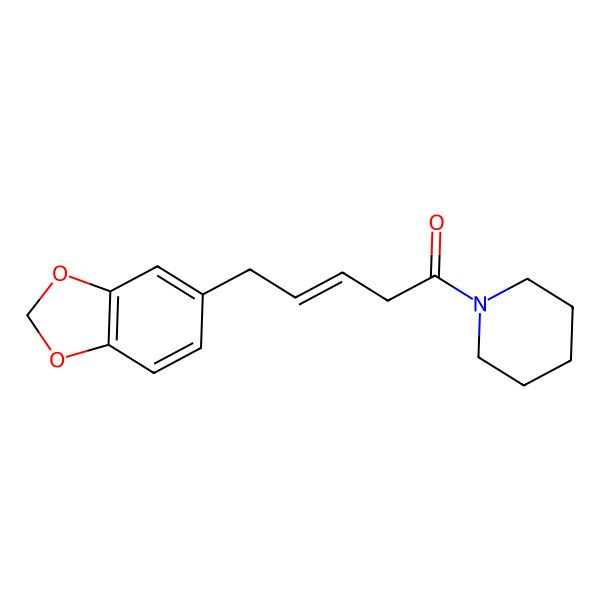 2D Structure of Piperidine, 1-[(3E)-5-(1,3-benzodioxol-5-yl)-1-oxo-3-pentenyl]-