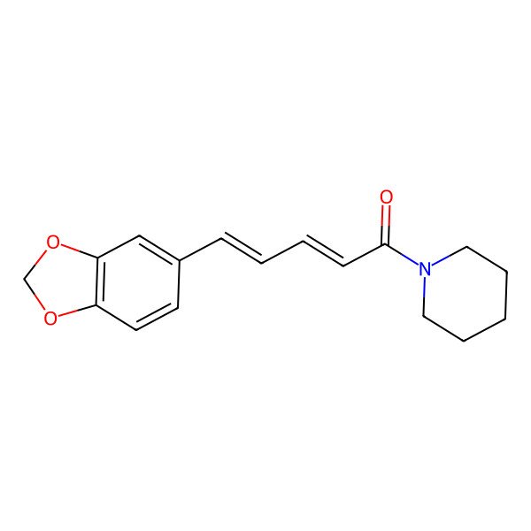 2D Structure of Piperidine, 1-(5-(1,3-benzodioxol-5-yl)-1-oxo-2,4-pentadienyl)-