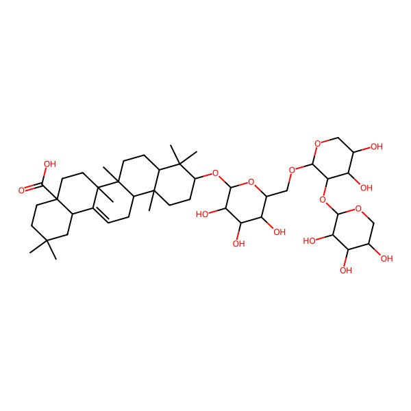 2D Structure of 3-O-[alpha-L-arabinopyranosyl(1->2)-alpha-L-arabinopyranosyl(1->6)]-beta-D-glucopyranosyl oleanolic acid