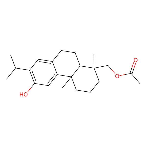 2D Structure of [(1R,4aS,10aR)-6-hydroxy-1,4a-dimethyl-7-propan-2-yl-2,3,4,9,10,10a-hexahydrophenanthren-1-yl]methyl acetate