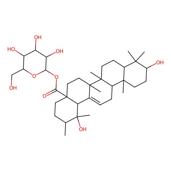 2D Structure of Pomolic acid 28-O-beta-D-glucopyranosyl ester