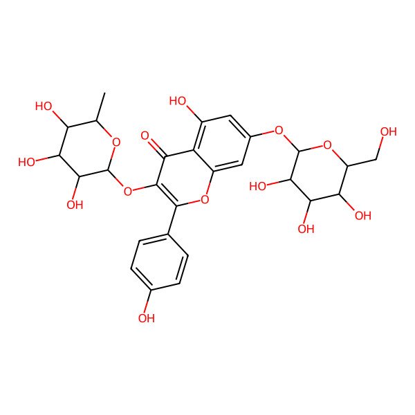 2D Structure of kaempferol 3-O-rhamnoside-7-O-glucoside 2D Structure of kaempferol 3-O-rhamnoside-7-O-glucoside