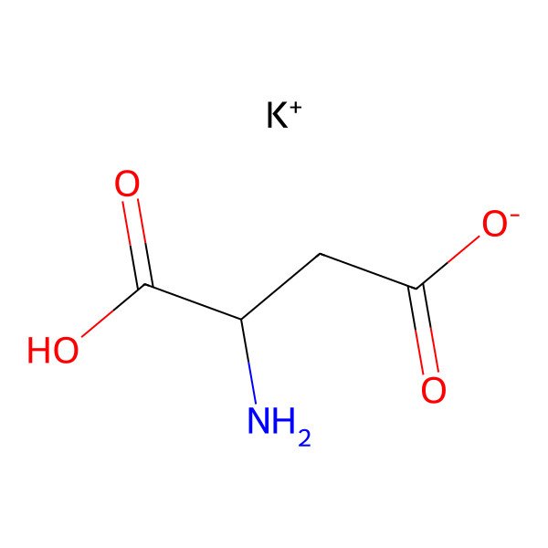 2D Structure of potassium hydrogen DL-aspartate