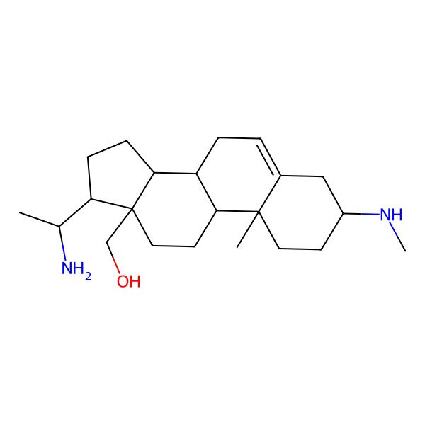 2D Structure of Pregn-5-en-18-ol, 20-amino-3-(methylamino)-, (3beta,20S)- 2D Structure of Pregn-5-en-18-ol, 20-amino-3-(methylamino)-, (3beta,20S)-
