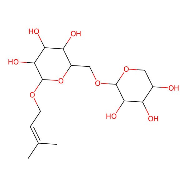 2D Structure of Prenyl 6-O-alpha-L-arabinopyranosyl beta-D-glucopyranoside