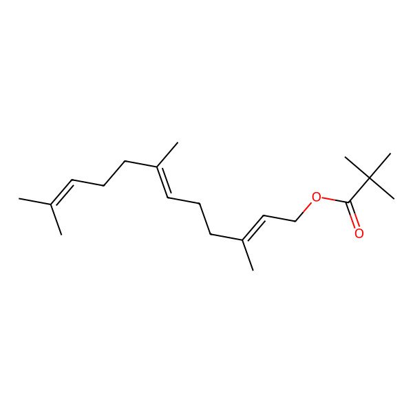 2D Structure of Propanoic acid, 2,2-dimethyl-, [(E,E)-3,7,11-trimethyl-2,6,10-dodecatrien-1-yl] ester