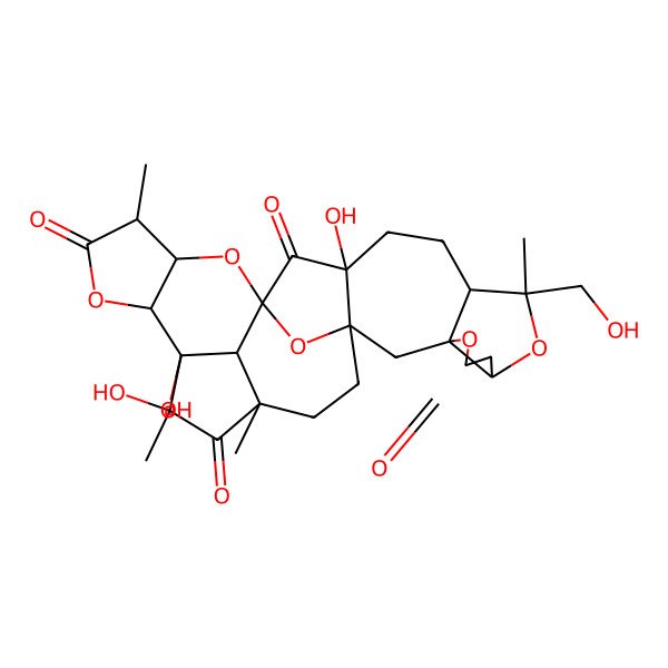 2D Structure of (1S,3R,7R,9R,10S,13S,15S,17R,18S,21S,22R,23R,25S,29R)-13,22,23-trihydroxy-9-(hydroxymethyl)-9,18,23,25-tetramethyl-4,8,16,20,28-pentaoxaoctacyclo[13.12.1.115,22.01,13.03,7.03,10.017,21.025,29]nonacosane-5,14,19,24-tetrone