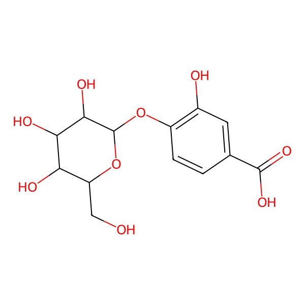 2D Structure of Protocatechuic acid 4-glucoside