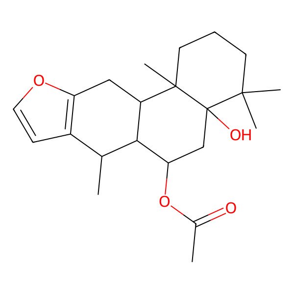 2D Structure of [(4aR,6S,6aS,7R,11aS,11bR)-4a-hydroxy-4,4,7,11b-tetramethyl-2,3,5,6,6a,7,11,11a-octahydro-1H-naphtho[2,1-f][1]benzofuran-6-yl] acetate
