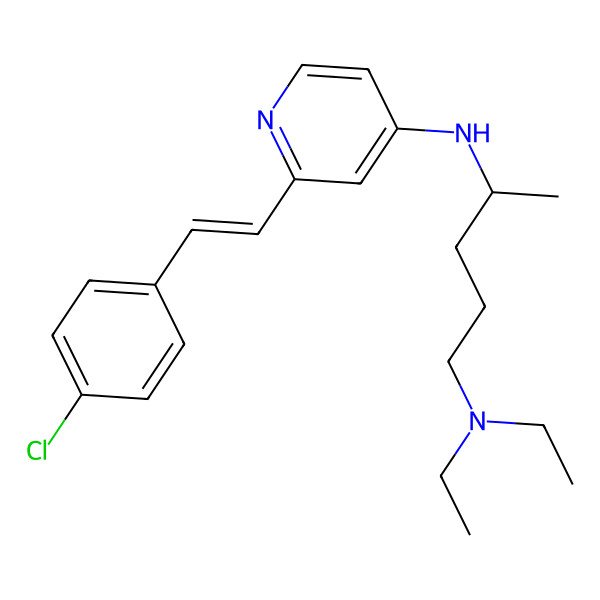2D Structure of Pyridine, 2-(p-chlorostyryl)-4-((4-(diethylamino)-1-methylbutyl)amino)- 2D Structure of Pyridine, 2-(p-chlorostyryl)-4-((4-(diethylamino)-1-methylbutyl)amino)-