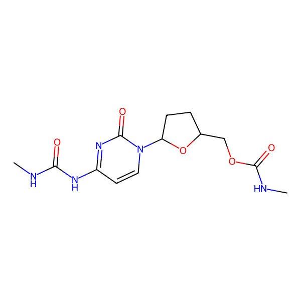 2D Structure of Pyrimidin-2-one, 4-[N-methylureido]-1-[4-methylaminocarbonyloxymethyl