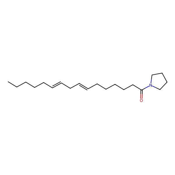 2D Structure of Pyrrolidine, 1-(1-oxo-7,10-hexadecadienyl)- 2D Structure of Pyrrolidine, 1-(1-oxo-7,10-hexadecadienyl)-