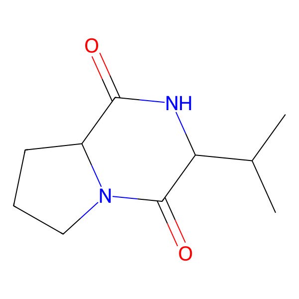 2D Structure of Pyrrolo(1,2-a)pyrazine-1,4-dione, hexahydro-3-(1-methylethyl)-