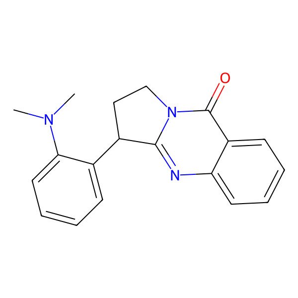 2D Structure of Pyrrolo[2,1-b]quinazolin-9(1H)-one, 3-[2-(dimethylamino)phenyl]-2,3-dihydro-