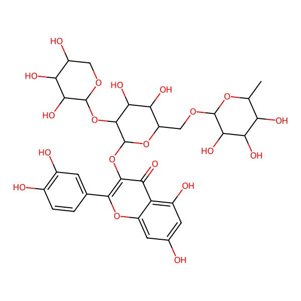 2D Structure of Quercetin 3-(2G-xylosylrutinoside)