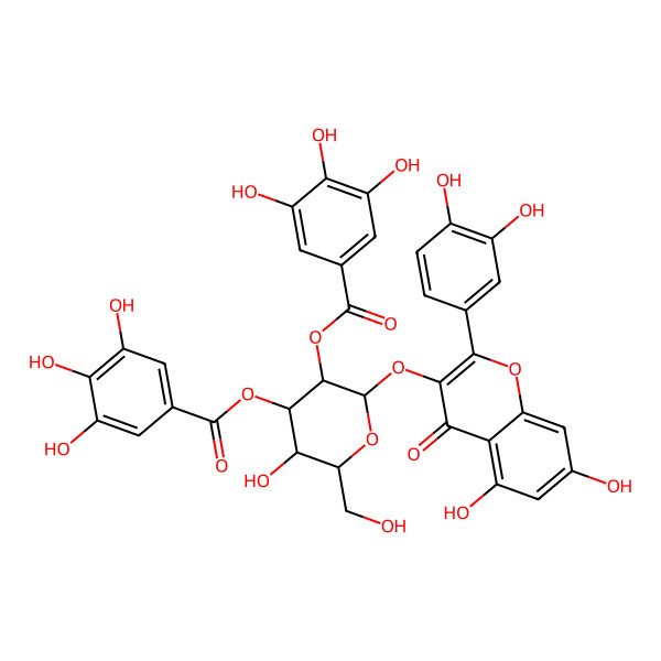 2D Structure of quercetin 3-O-(2'',3''-digalloyl)-beta-D-galactopyranoside