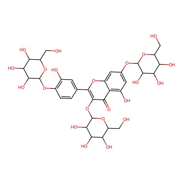 2D Structure of Quercetin 3,7,4'-triglucoside 2D Structure of Quercetin 3,7,4'-triglucoside
