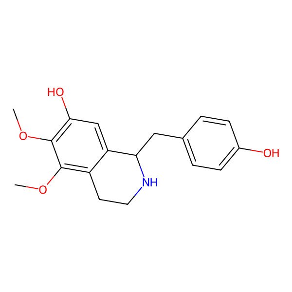 2D Structure of (R)-1-[(4-Hydroxyphenyl)methyl]-5,6-dimethoxy-1,2,3,4-tetrahydroisoquinolin-7-ol